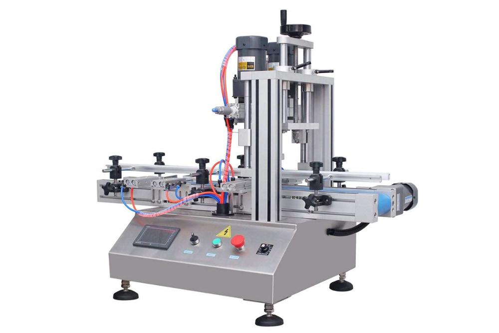 Pneumatic Tabletop Automatic Bottle Capping Machine For Plastic Bottle Jar