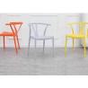 Buy cheap Restaurants Coloured Plastic Dining Chairs Steel Frame from wholesalers