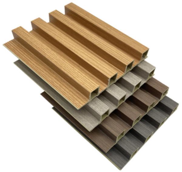 Colorful Wood Veneer Panels 3D Geometric Wave PVC Wall Cladding for TV