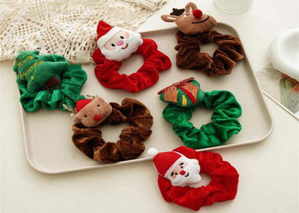 Christmas cartoon girls hair accessories European Santa Claus elk plush hair