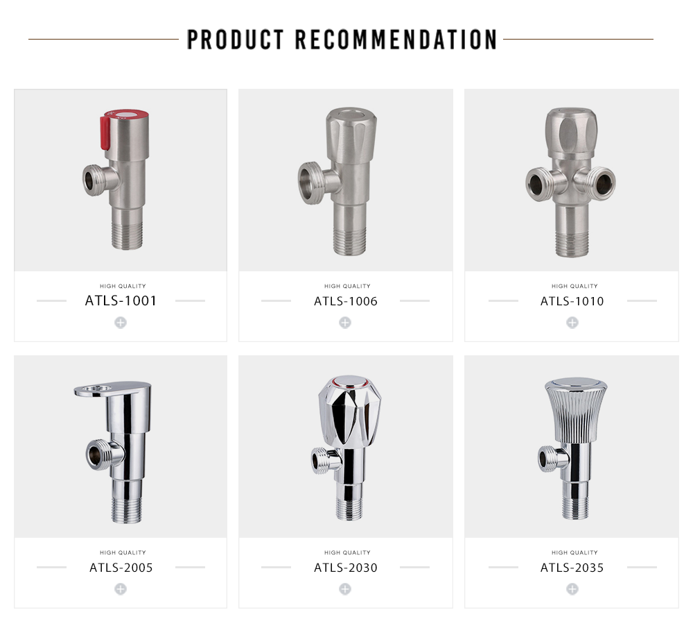 304 Brushed 90 Degree Angle Valve Round Handle Quick Open Hexagon