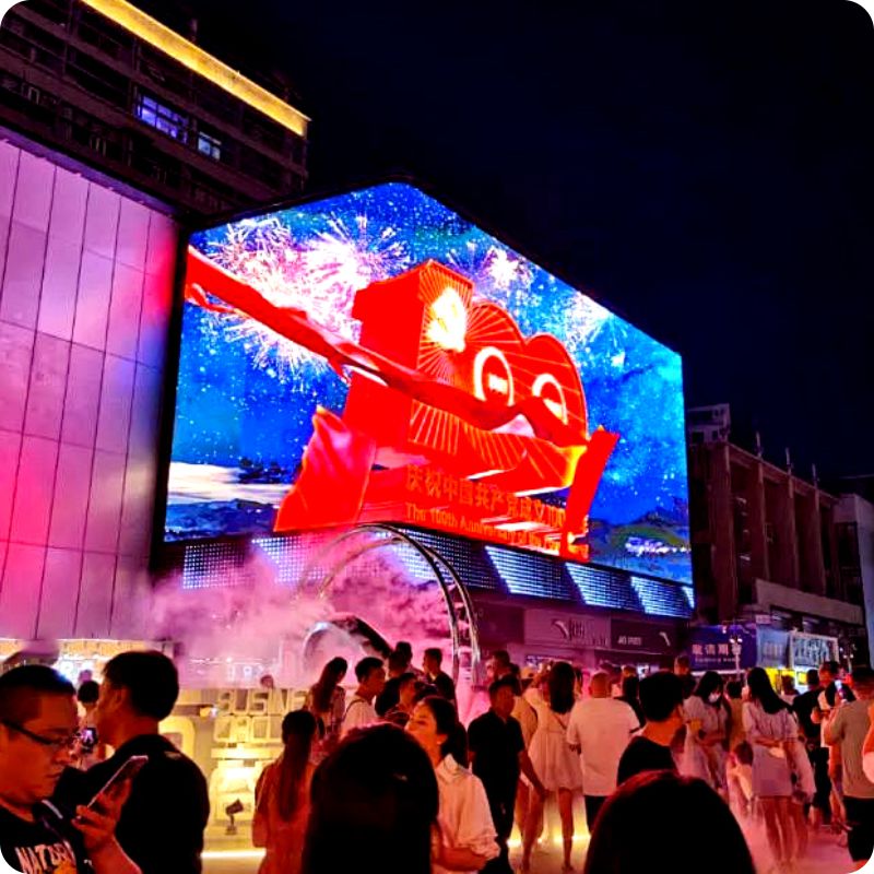 See Through Outdoor LED Grille Screen Full Color High Bright 6500cd/sqm