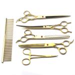 SGS Straight Dog Hair Thinning Scissors , Pet Grooming Scissors Set