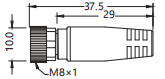IP67 M8 Connector Harness With Open Ended Wires Female Straight 3P PUR 5m