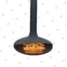 Buy cheap Suspended wood black fireplace indoor steel custom paint decorative fireplace burning rooftop from wholesalers