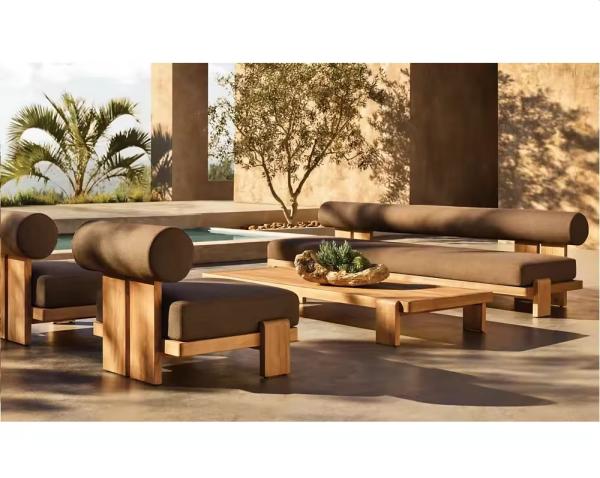 Buy cheap Anti Corrosion Teak Wood Sofa And Table Set For Outdoor Living Spaces from wholesalers