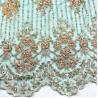 Buy cheap Fashion George Embroidery Lace Fabrics Green Mesh Handmade 20% Polyeter from wholesalers