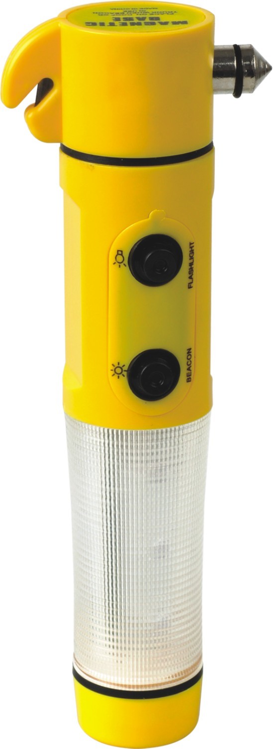 Yellow Rechargeable Automotive Work Light With Emergency Safety Belt Cutter