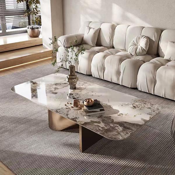 Buy cheap Modern Stainless Steel Marble Square Living Room Coffee Table from wholesalers