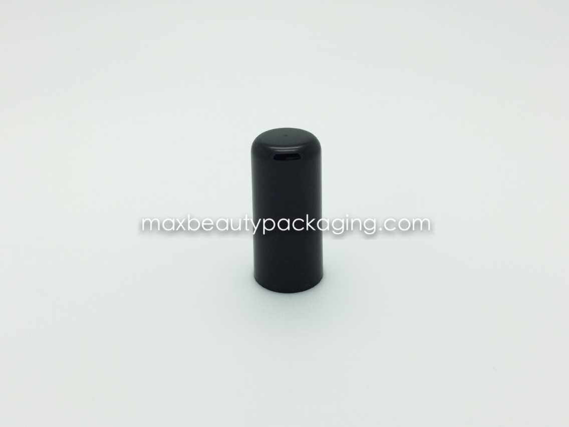 N1018 long straight nail polish cap nail polish packaging plastic cap shiny black injection cap flat brush