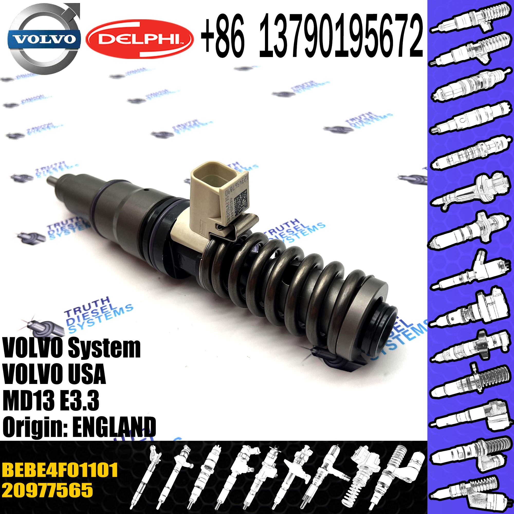 common rail injector 21244717 BEBE4F01001 for VOL D13 engine diesel injector nozzle 21244717 BEBE4F01001 85003109