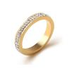 Buy cheap Double Row Diamond Ring Stainless Steel Jewelry Fashion Golden Diamond Ring from wholesalers