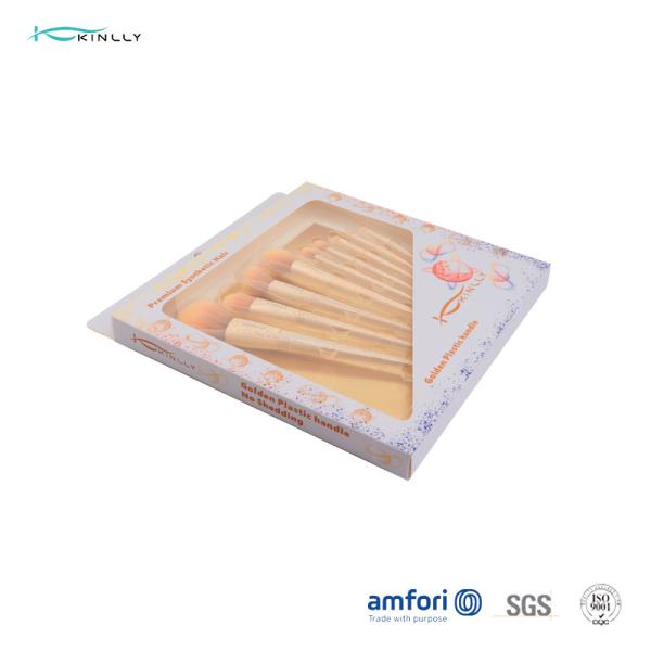 Buy cheap 9pcs Makeup Brush Gift Set Plastic Handle Package Design Are Acceptable from wholesalers