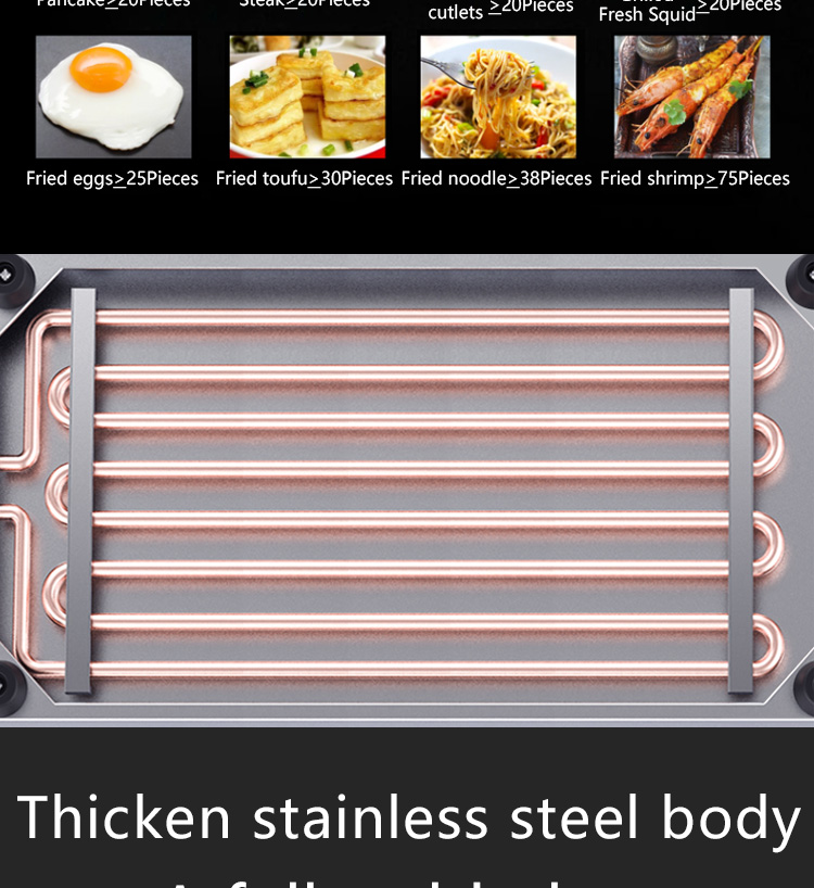 Non-Stick Stainless Steel Electric Flat Top Griddle and Grill for Restaurant Kitchen