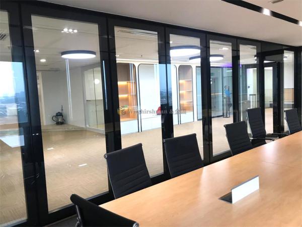 Buy cheap High Durability Clear Movable Glass Partition Walls Sound Insulation from wholesalers