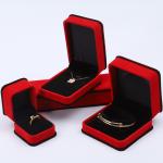 Handmade Noble Velvet Jewelry Box Round Corner Ring Case for Ear Stud Bracelet