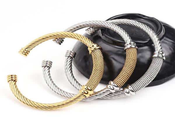 Cable opening bracelet stainless steel rope type C adjustment unisex model spot