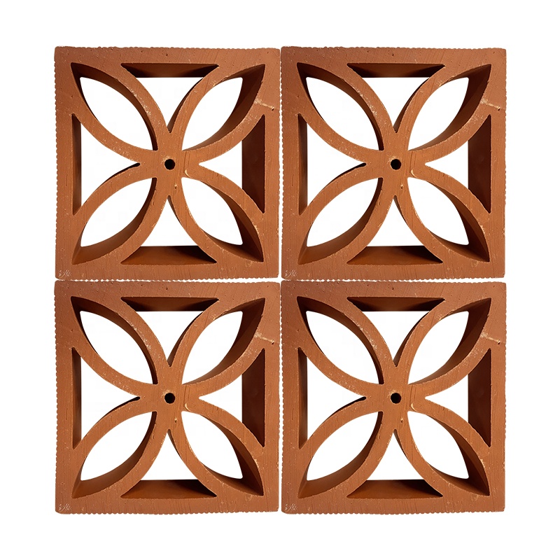 7% Absorption Terracotta Facade Panel Breezeway Tile in Classical Design for Decorative Garden Brick Decoration