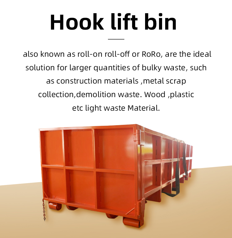 Waste Sorting And Recycling Hook Lift Bin Customized Garbage Bin Container