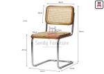 SS201 Frame PE Rattan Cane Dining Chair 0.37cbm For Restaurant