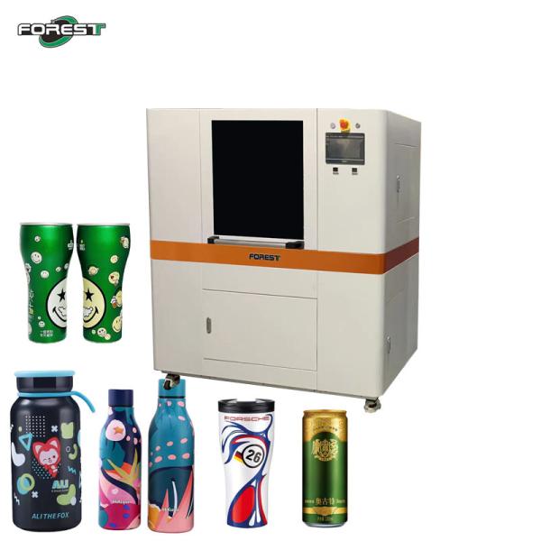 Versatile Cylinder UV Printer 360 Degree Rotation For Glass Plastic Water And