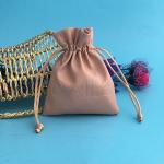 Lightweight Drawstring Jewelry Bag Pu Leather Hot Stamping With Long Lifespan