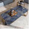 Buy cheap Gold Metal Frame Rock Square Coffee Table 100KGS Rock Top Coffee Table from wholesalers