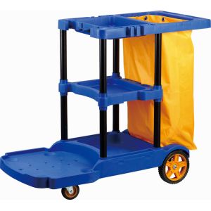 Buy cheap Blue Housekeeping 3 Shelves 150KG Janitorial Cleaning Cart product
