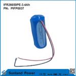 IFR26650PE-3.4Ah 3.2V LiFePO4 Battery Cell For Solar Light Flashlight Circle