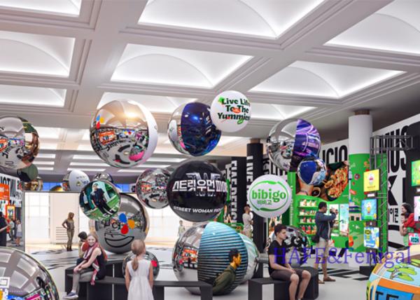 Inflatable Metal Ball Decoration With Logo Or Printed Splicing Inflatable Mirror