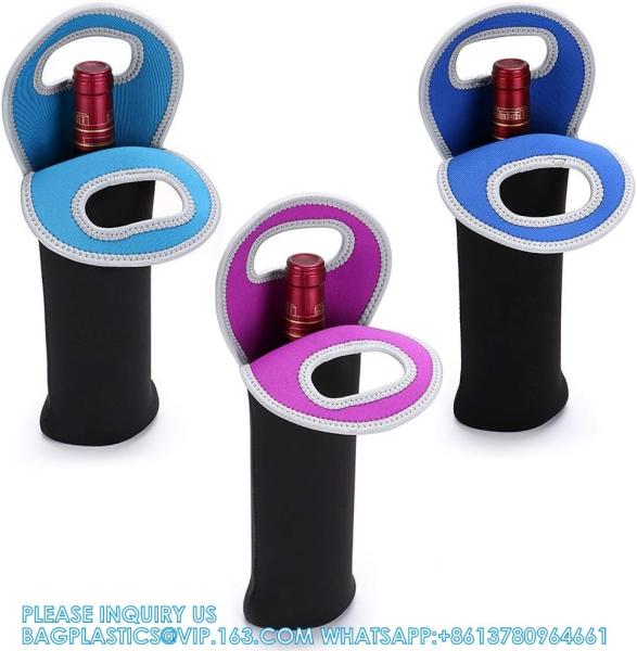 Buy cheap Neoprene Wine Carrier Tote Bag Portable Bottle Tote Holders Insulated Wine Cooler Bag Champagne/Water Bottle/Beer from wholesalers