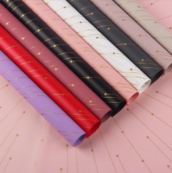 Buy cheap Milan Paper Love's starting point: High-end gold-embossed flower wrapping paper, bouquet paper, waterproof plastic opp, handmade gift paper from wholesalers