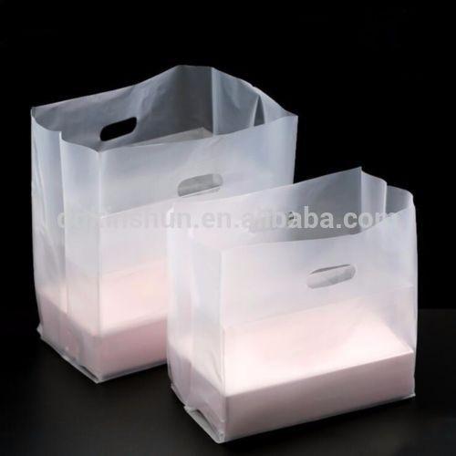 Recycable Custom Logo Reusable Shopping Bags , Frosted Clear Plastic Packaging