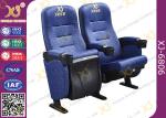 Blue Fabric Folding VIP Cinema Seating , Plastic Theater Seats