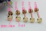 Bag whee buckle hardware accessories one word shape round 12 mm width light gold