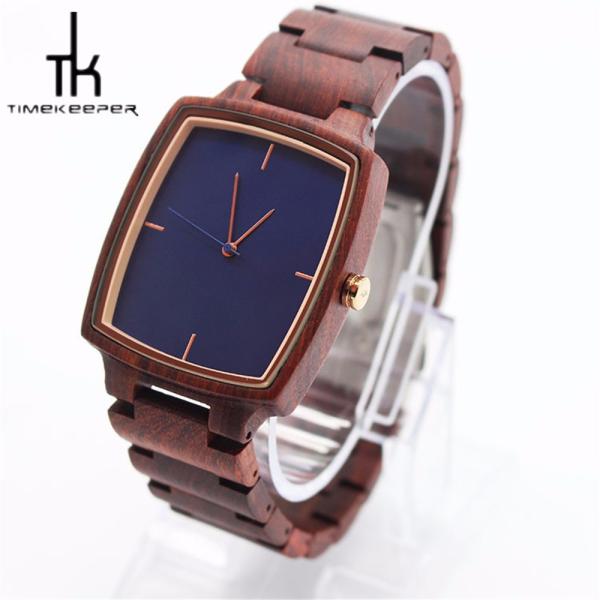 Buy cheap Handmade Unisex Wooden Wrist Watch Nature Wood Blue Color Dial Quartz from wholesalers