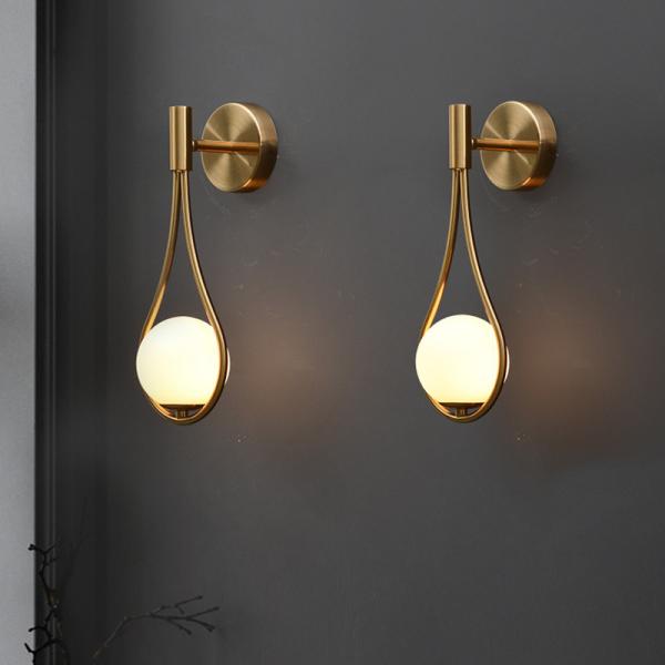 Buy cheap Mdern Glass ball wall scones bedside Bedroom Brass Gold Color Minimalist wall lamp (WH-OR-12） from wholesalers