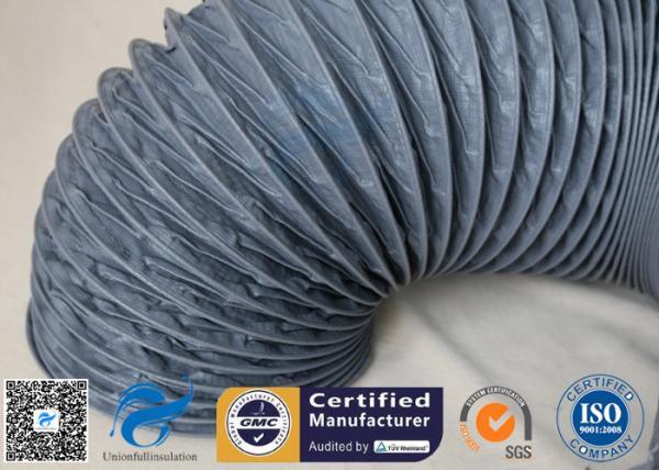 Quality Fire Resistant 200℃ PVC Coated Fiberglass Fabric Flexible Air Duct For Ventilation for sale