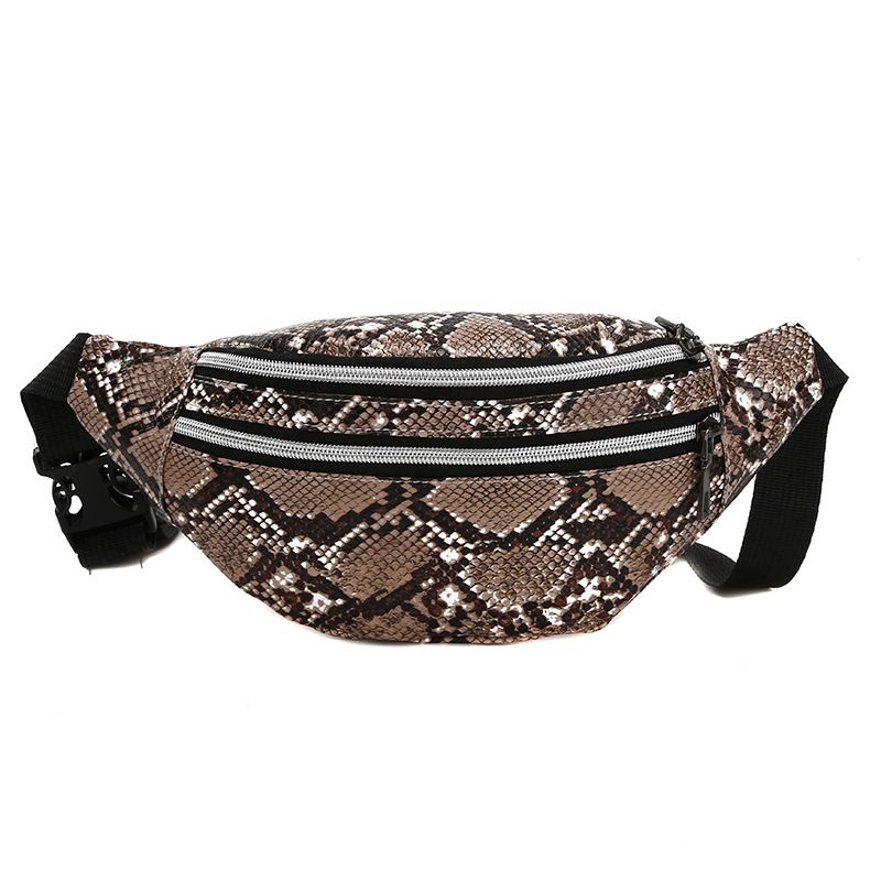 Serpentine Waist Bag Women Fashion Fanny Pack PU Hip Bum Bag Ladies Belt Pouch Pocket Purse for Phone Card