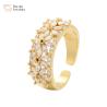 Buy cheap Gold Plated Flower Diamond Rings Adjustable Natural Zircon Stone Women 18k Jewelry from wholesalers