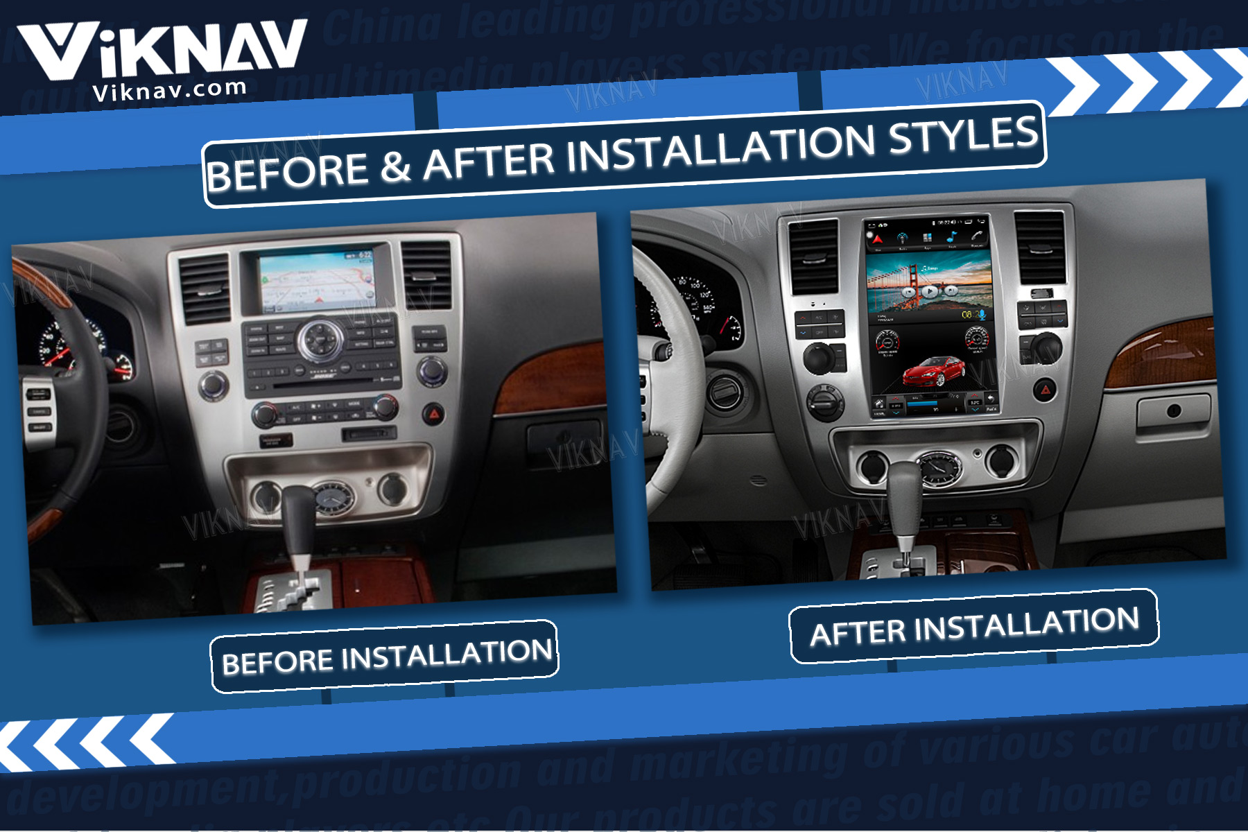 Viknav Car Radio For Infiniti QX56 2007-2010 Touch Screen 12.1 inch GPS Navigation Multimedia Player Stereo Head UNIT