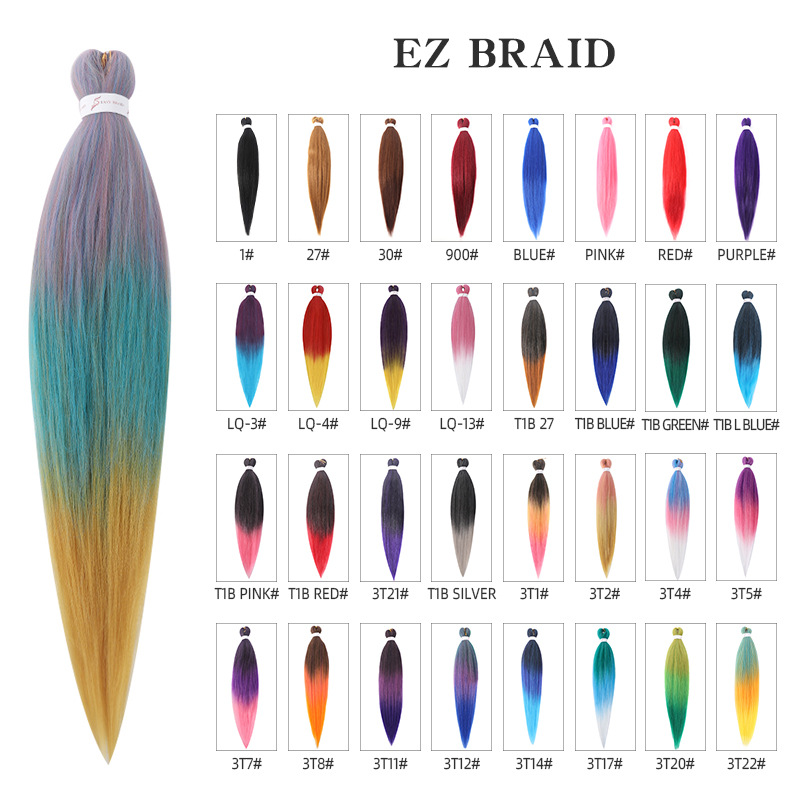 Material Ombre Crochet Braiding Hair Expression Pre Stretched Hair With 100g Weight