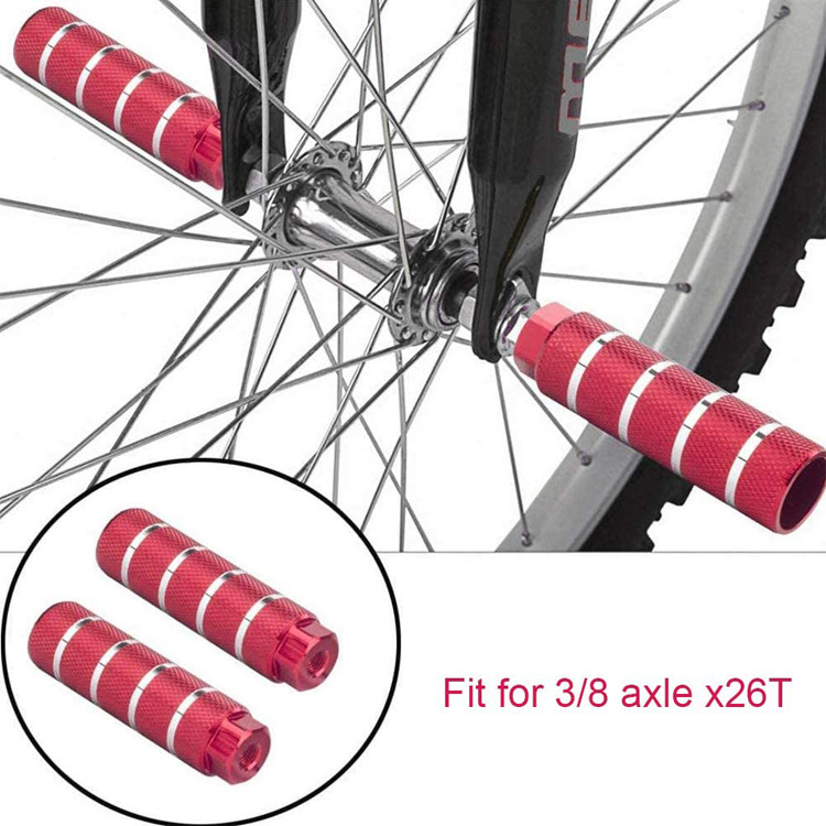 Bike BMX Pegs Aluminum Alloy Anti-Skid Lead Foot for Mountain Cycling Rear Stunt Fit 3/8 inch Axles
