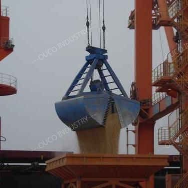 mechanical clamshell grab put down the material
