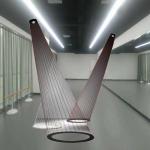 Red Rope LED Floor Lamp Magic Art Decoration For Hotel Office Shop Lighting(WH
