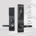 Hotel Magnetic Card Induction Lock Mechanical Key Wooden Smart Door Lock OEM