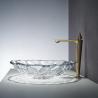 Buy cheap Shinning Glass Wash Basin Transparent Faceted Shape Bathroom Sink Basin from wholesalers