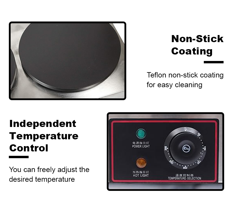 900*540*230mm Professional Stainless Steel Commercial Non-stick Electric Double Single Crepe Maker