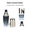 Buy cheap 30g/100ml 50g/80g Glass Black and white gradient cylindrical Smooth with Golden Lid for cosmetic packaging bottle from wholesalers