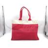 Buy cheap Red Canvas Travel Tote Bags Slides Over Luggage Handle Customized Logo from wholesalers